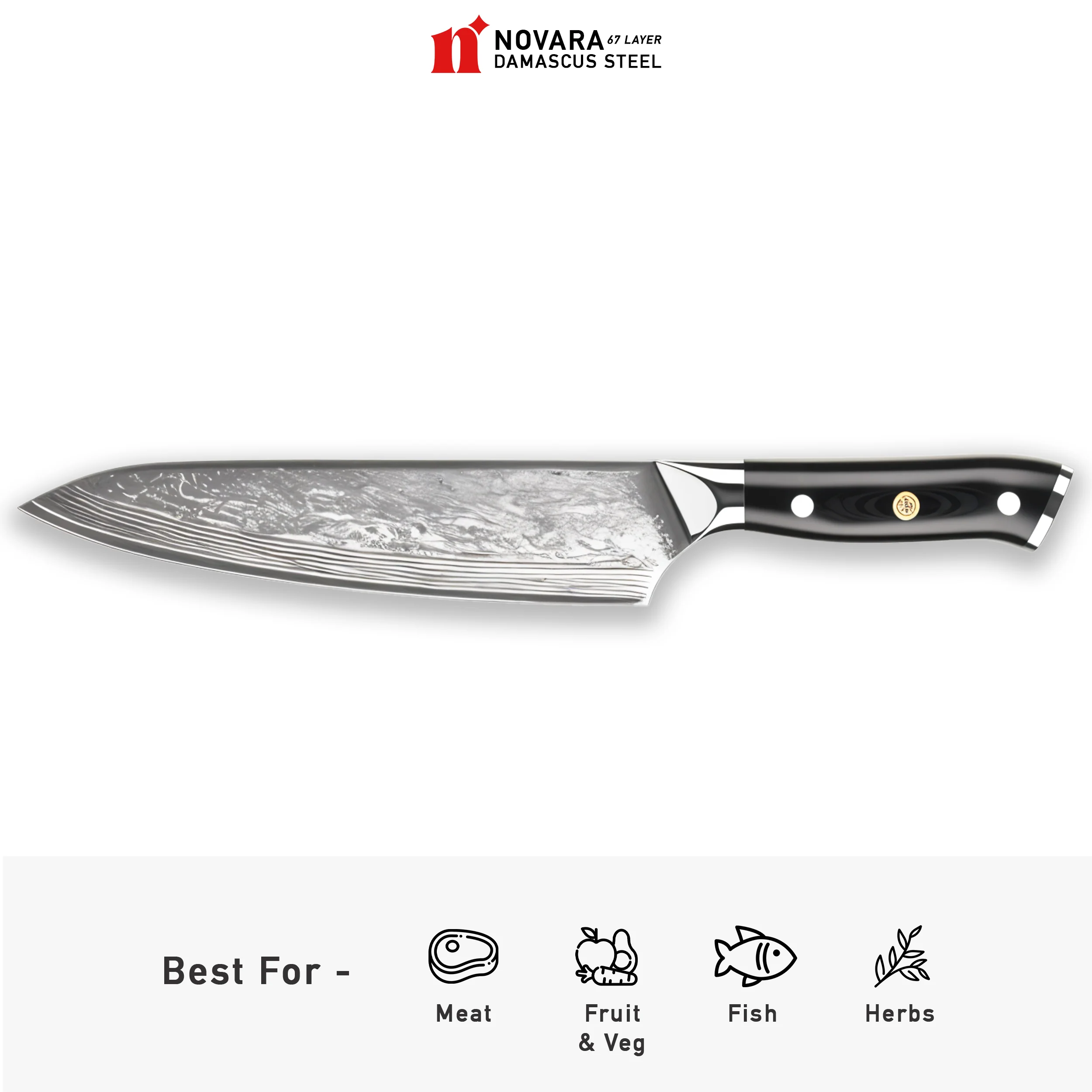 Novara Pro Black (プロブラック) - Damascus Steel Knives - Image 7