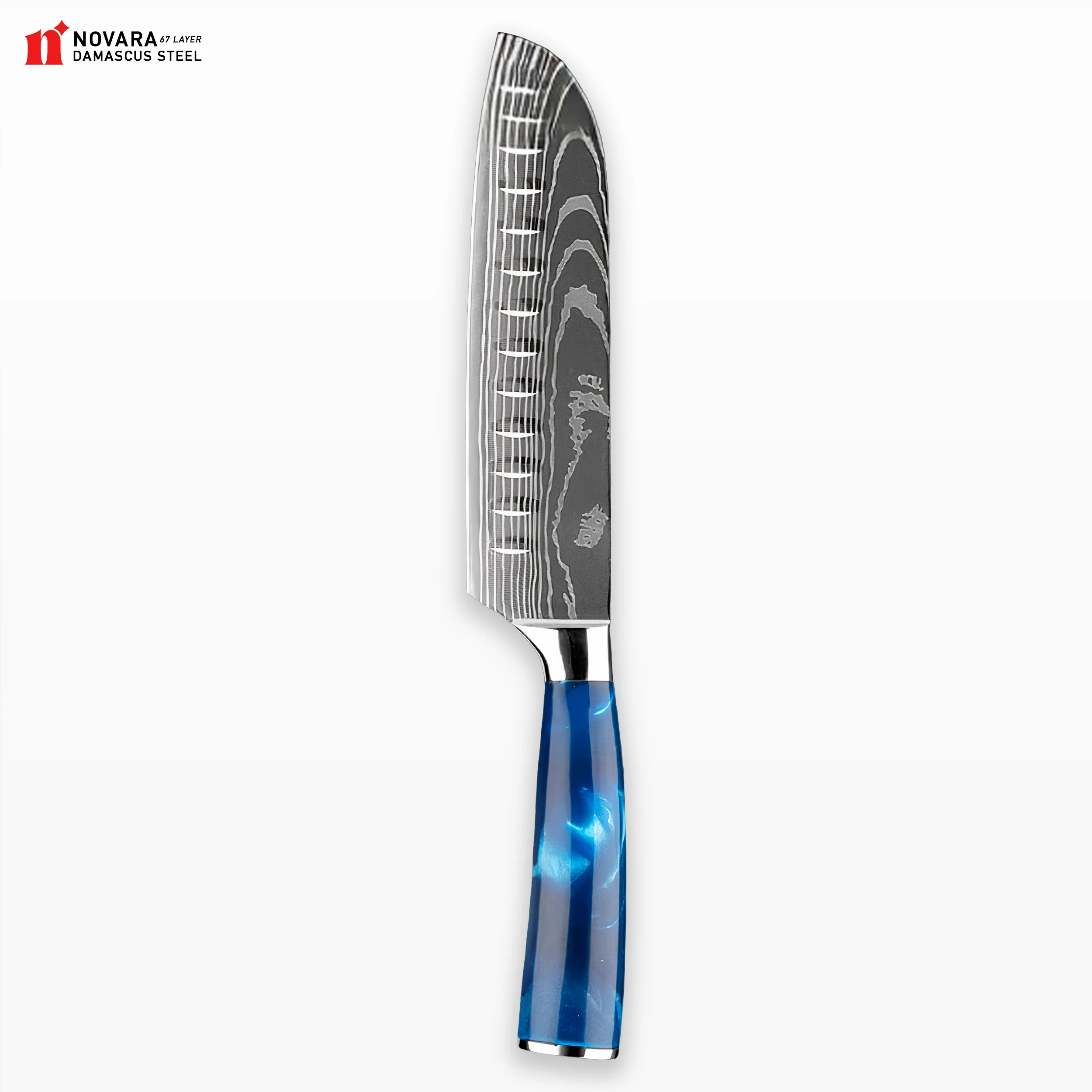 Novara Mottomo (最も青い) - Damascus Steel Knives - Image 11